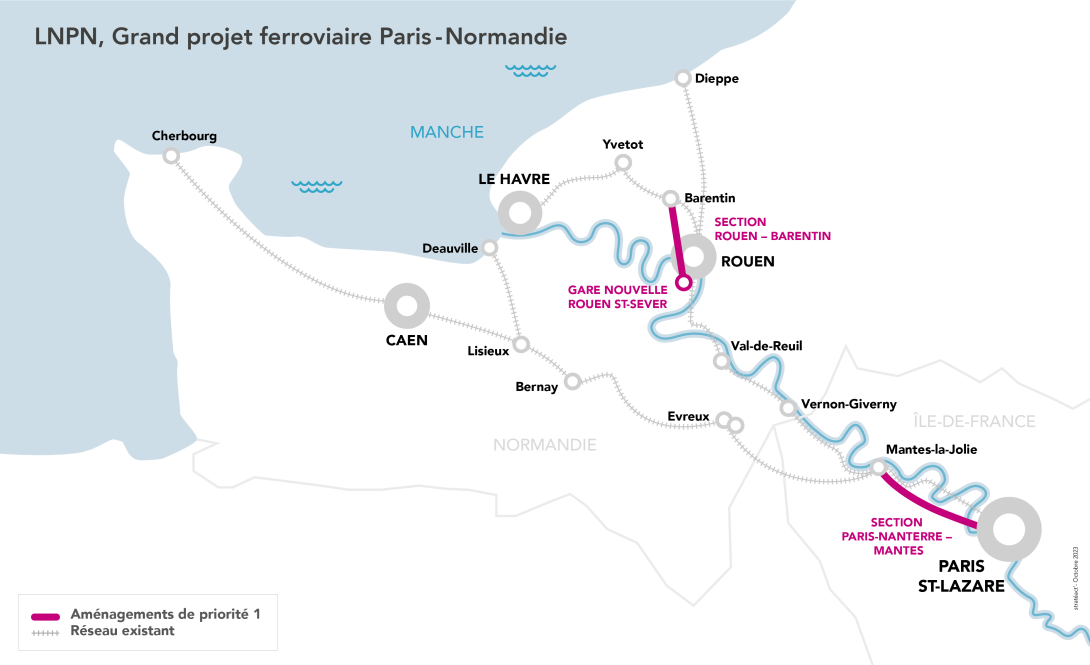 Carte du tracé de priorité 1