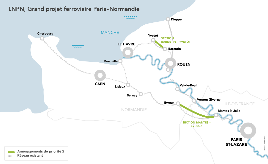 Carte du tracé de priorité 2
