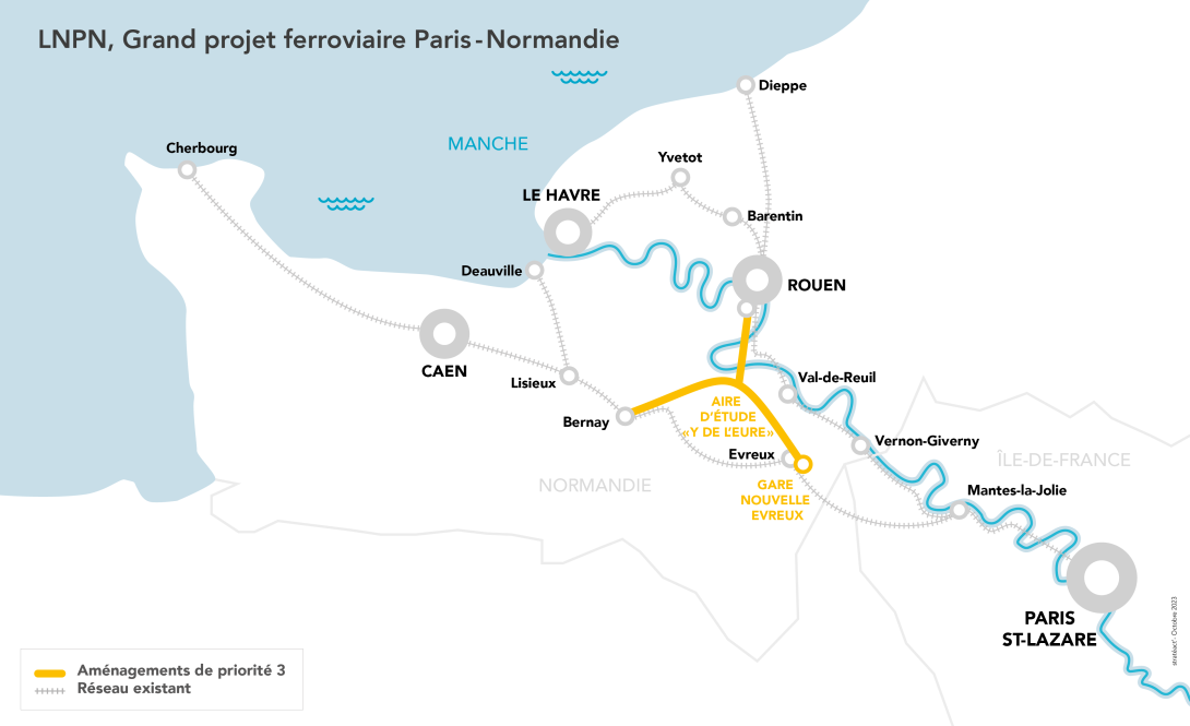 Carte du tracé de priorité 3